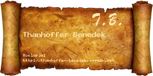 Thanhoffer Benedek névjegykártya