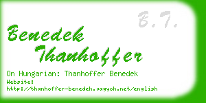 benedek thanhoffer business card